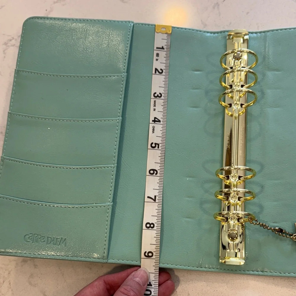 Carpe Diem Faux Leather Teal Planner Agenda Organizer Binder A5